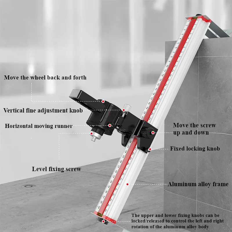 Imagem -02 - Laser Nível Bracket Gypsum Board Mount Gradienter Estável Jig Suporte de Parede de Alumínio para Nível de Espírito Elevador Suporte Rod Ajustável
