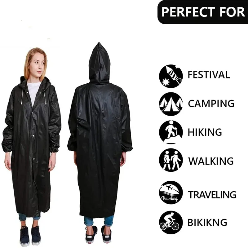 EVA Long Waterproof Unisex uomo donna cappotti antipioggia Poncho Suit Jacket Tourist Bike Ladies Running Hooded escursionismo Rainwears Waterproof