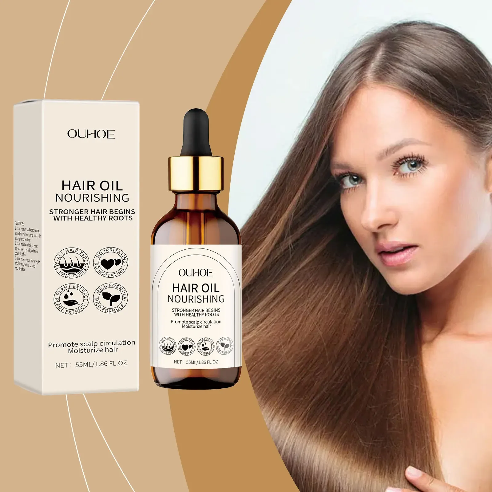 

OUHOE Hair Care Essential Oil, Nourishing and Moisturizing Hair Care Softening Serum Improves Dry Knots Hair Care Serum Oil