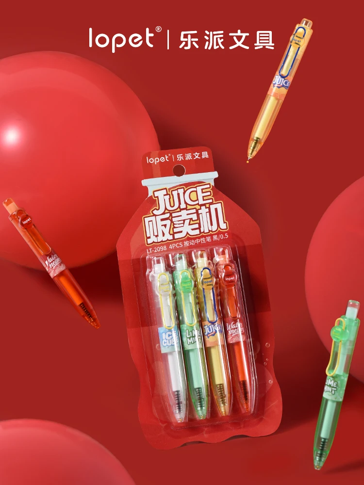 

Новые гелевые ручки Lopet JUICE Press, портативная ручка для пухлых ручек, быстросохнущая канцелярская ручка для письма газировки, креативная мода, школьные принадлежности