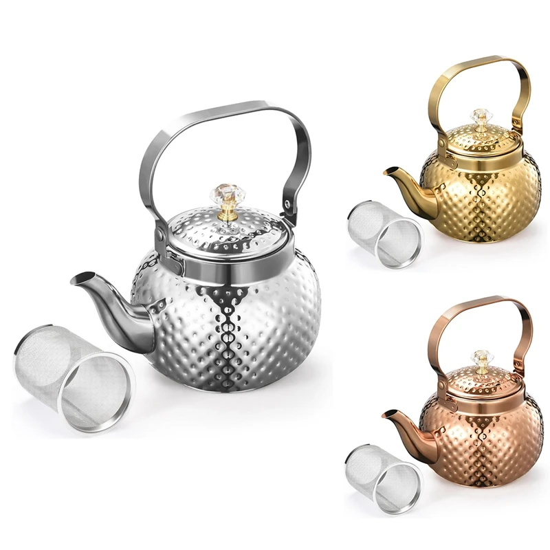 HOT SALE Stainless Steel Teapot With Infuser 1.2 L,Kettle Teapot With Removable Filter-For Filtering Tea Or Other Teas