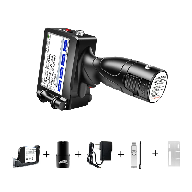 Imagem -02 - Data de Expiração Mão Arma Impressora 12.7 mm Altura de Impressão Portátil Handheld Impressora a Jato Tinta Máquina Codificação