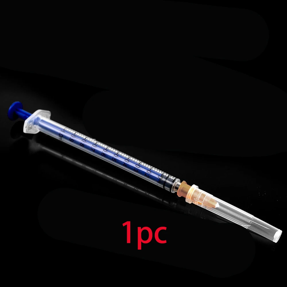 50 stuks wegwerp 1 ml/cc laboratoriumspuit met 1-inch naald, individueel verzegeld pakket
