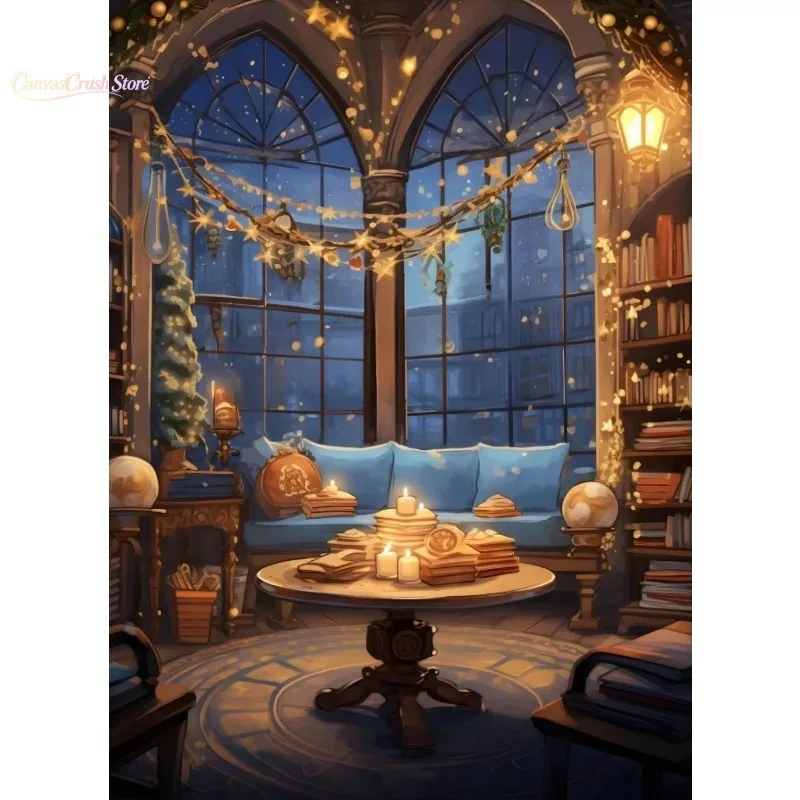 Christmas Magic School Castle Express Canvas Print Magician Movie Wall Art Poster for Modern Living Room Winter Home Decor 2026