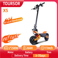 TOURSOR X5 Adult Electric Scooter 2500W*2 Dual Motor Electric Scooter 52V 26AH 11-inch Road Tires City Electric Scooter