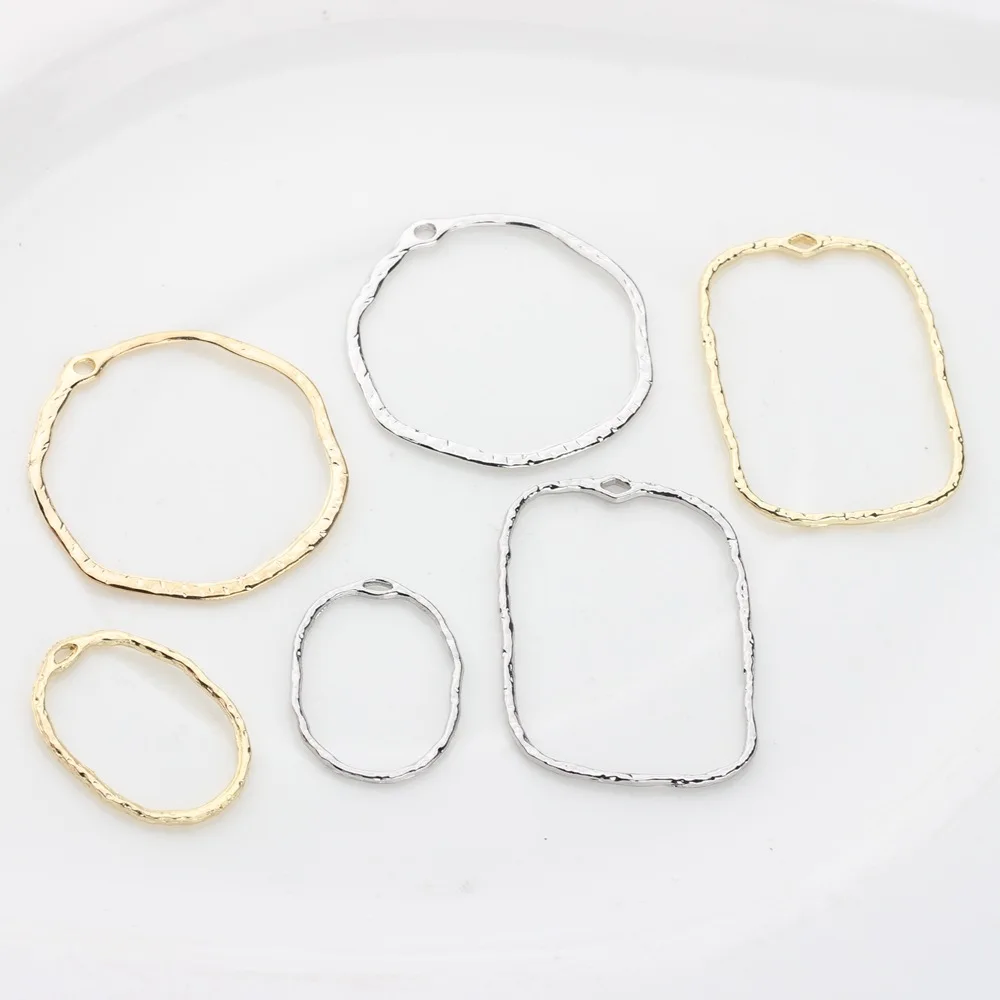 Chic Zinc Alloy Charms for Handmade Jewelry Geometric Hollow Pendants with Tribal Design