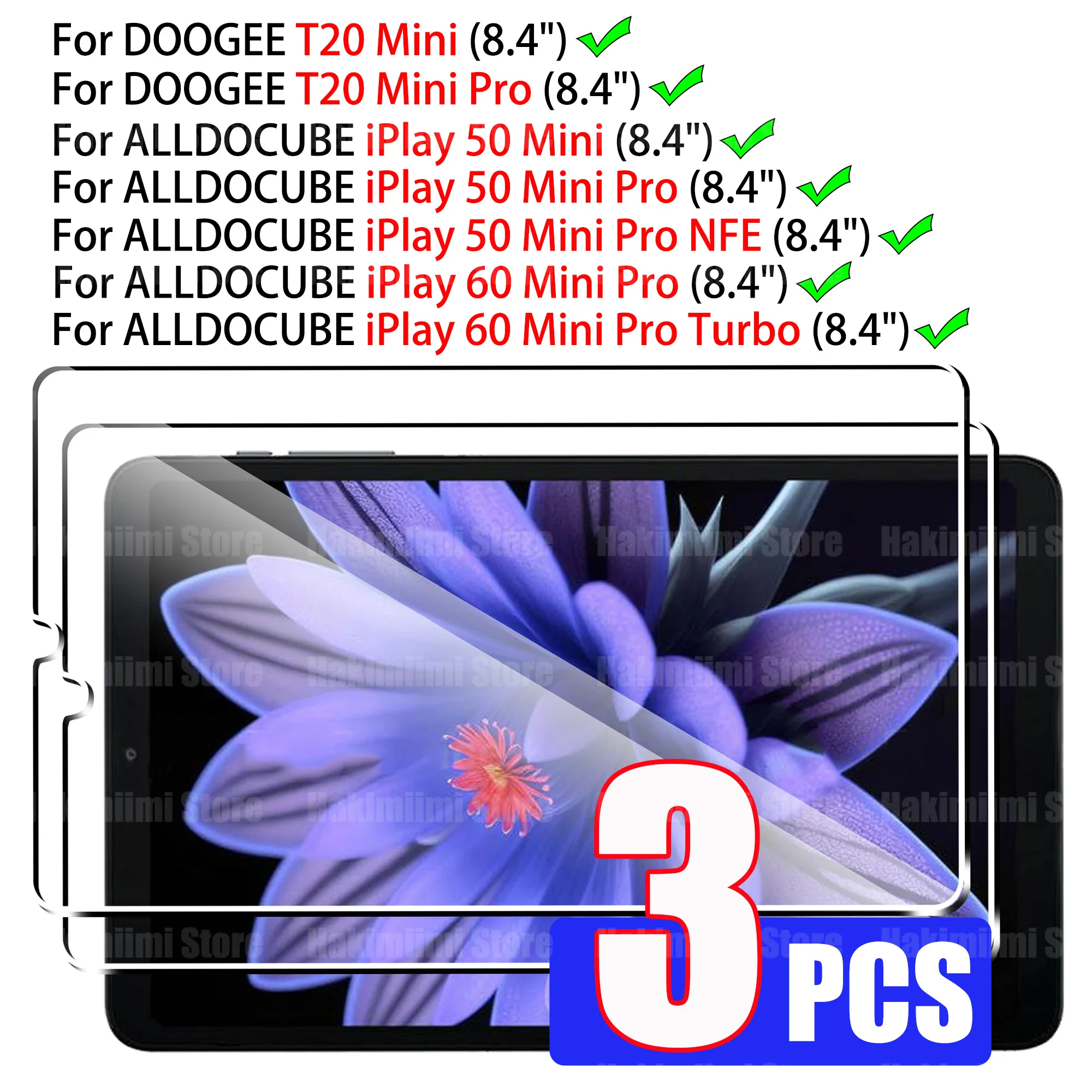 

8.4" Screen Protector For DOOGEE T20 Mini/Mini Pro/ALLDOCUBE iPlay 50 Mini/Mini Pro/Mini Pro NFE/ALLDOCUBE iPlay 60 MiNi Pro