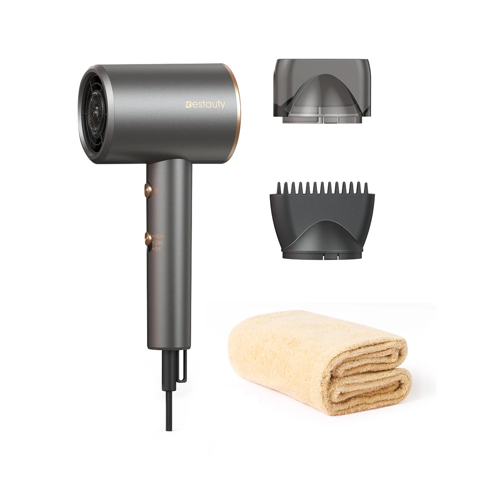 

Электрический фен с мощным потоком воздуха для быстрой сушки и увлажнения волос, с 2 насадками для укладки, для дома, отелей и салонов красоты