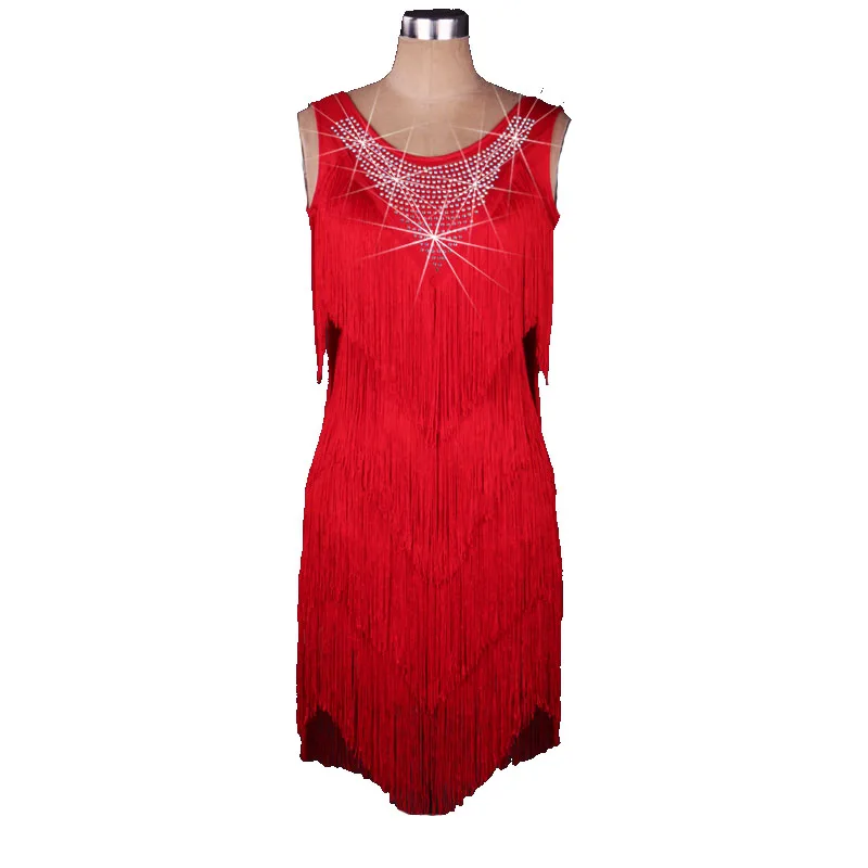 Fringe Latin Dance Dress Party Dress Modern Dance Costumes Jazz Salsa Dress Dance Wear Flapper Dress Ball Gown