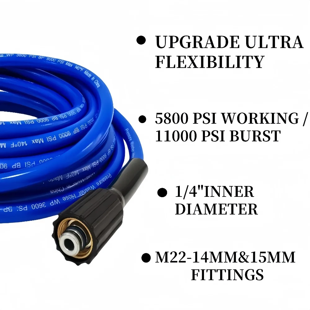 0.5~30m High Pressure Washer Hose Cord Pipe Car Wash Hose Water Cleaning Extension Hose For Karcher Lavor Interskol Huter Bosch