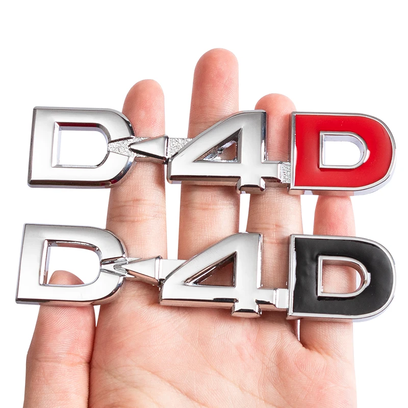 

3D Metal D4D Logo Emblem Letters Car Trunk Badge For Toyota Land Cruiser Corolla RAV4 Verso Prado Camry D-4D Sticker Accessories
