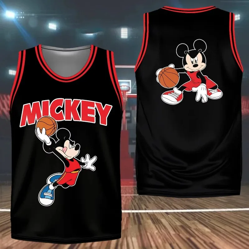 

Disney Mickey Mouse 3D Printed Basketball T-shirt, Children's and Adult Summer Outdoor Sportswear, Quick Drying Sleeveless Vest