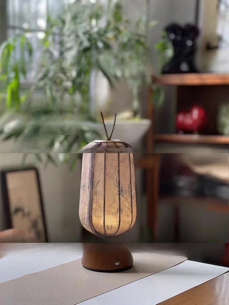 New Chinese Zen Charging Portable Aesthetic Homestay Bedroom Bedside Tea Room Atmospheric Decoration
