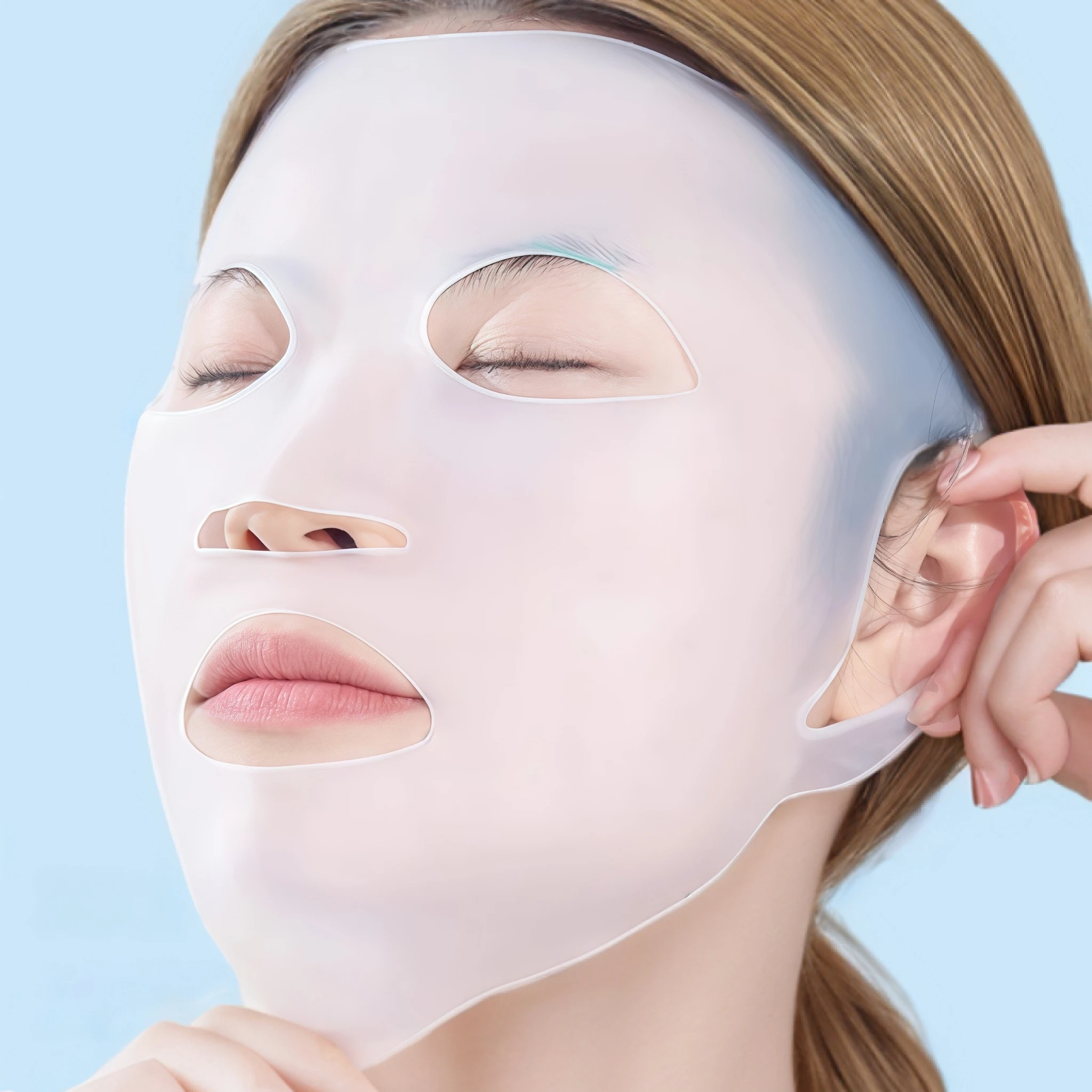 1Pc Silicone Face Mask Cover Reusable Moisturizing Facial Mask Holder Anti-Falling Transparent Beauty Ear-Hook Loops Cover