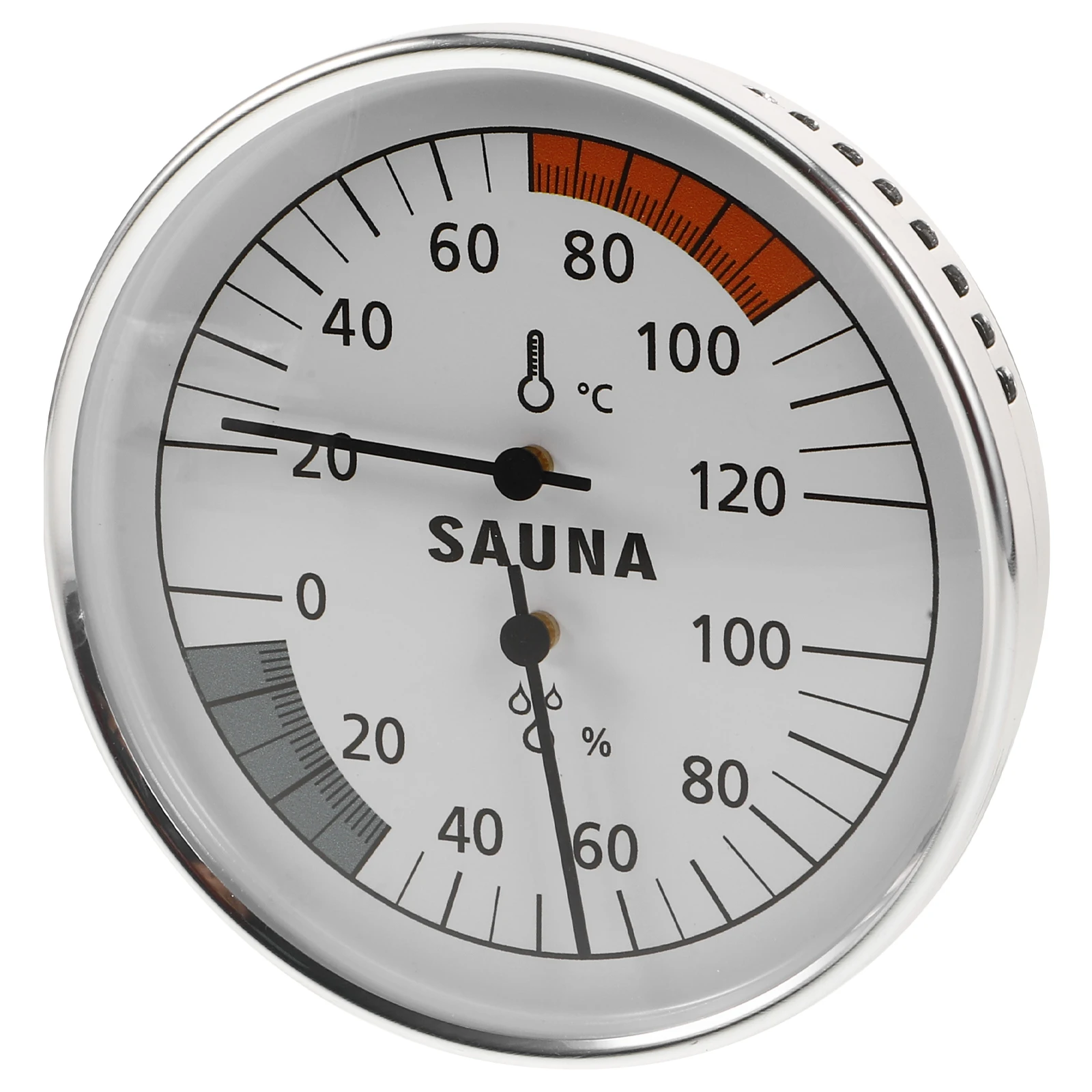 Termómetro higrómetro para sala de Sauna, montaje en pared de acero inoxidable, medidor de temperatura y humedad, juguete para baño interior, accesorio para Spa