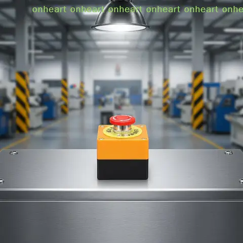 [C]Waterproof Safety Emergency Stop Button Switch Box 660V 10A Push Button for Power Distribution Cabinets