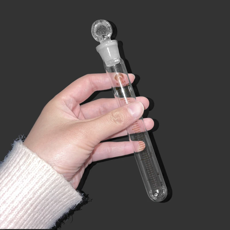 20ml Lab Clear Glass Test Tube Round Bottom Tube Vial With Push Cap School Lab Supplies