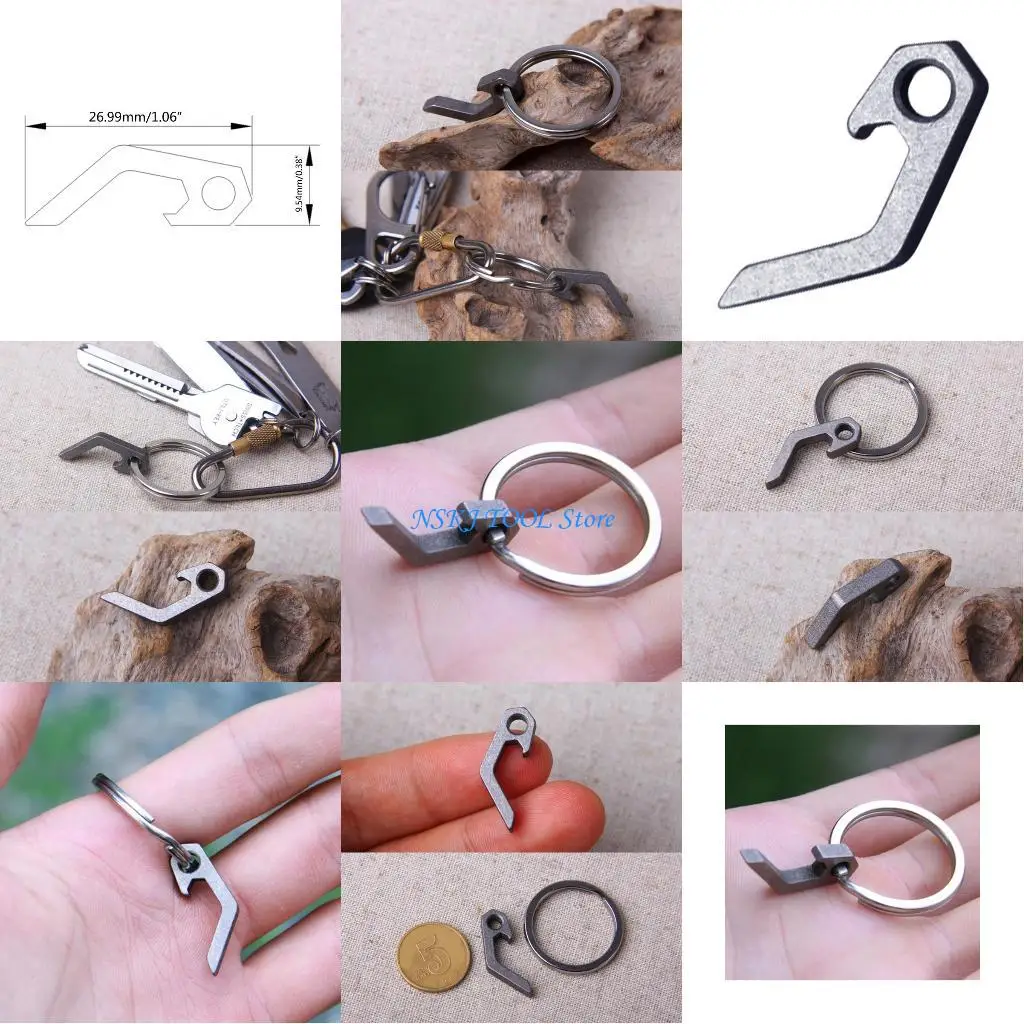 

L8RC Bottle Opener Keychain for Titanium Mini Beer Can Opener Slot Screwdriver for Me