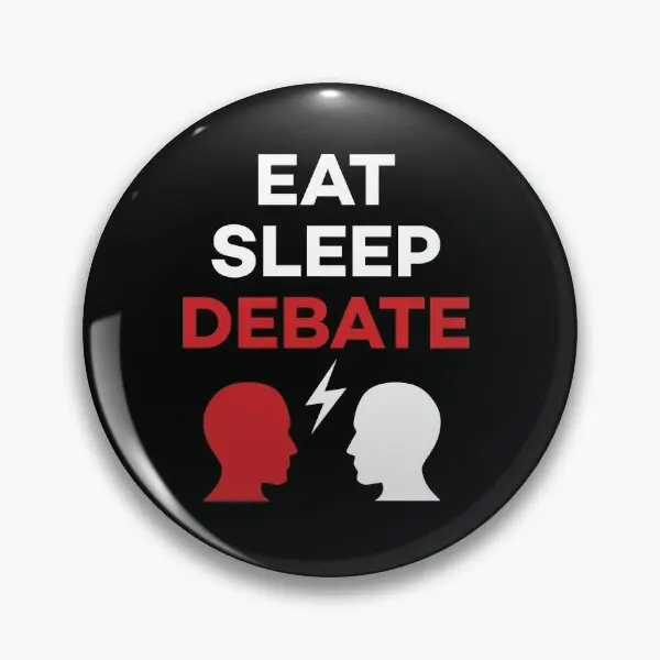 Eat Sleep Debate  Soft Button Pin Decor Lapel Pin Metal Cute Fashion Clothes Collar Women Badge Creative Jewelry Gift Cartoon