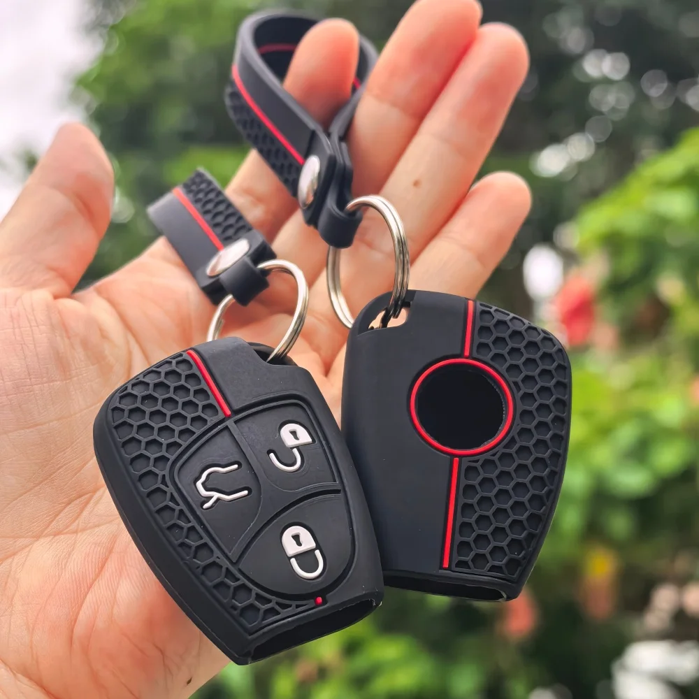 

Силиконовый чехол-брелок для автомобильных ключей Mercedes-Benz B, C, E, ML, S, CLK, CL с 2/3 кнопками, стильный держатель