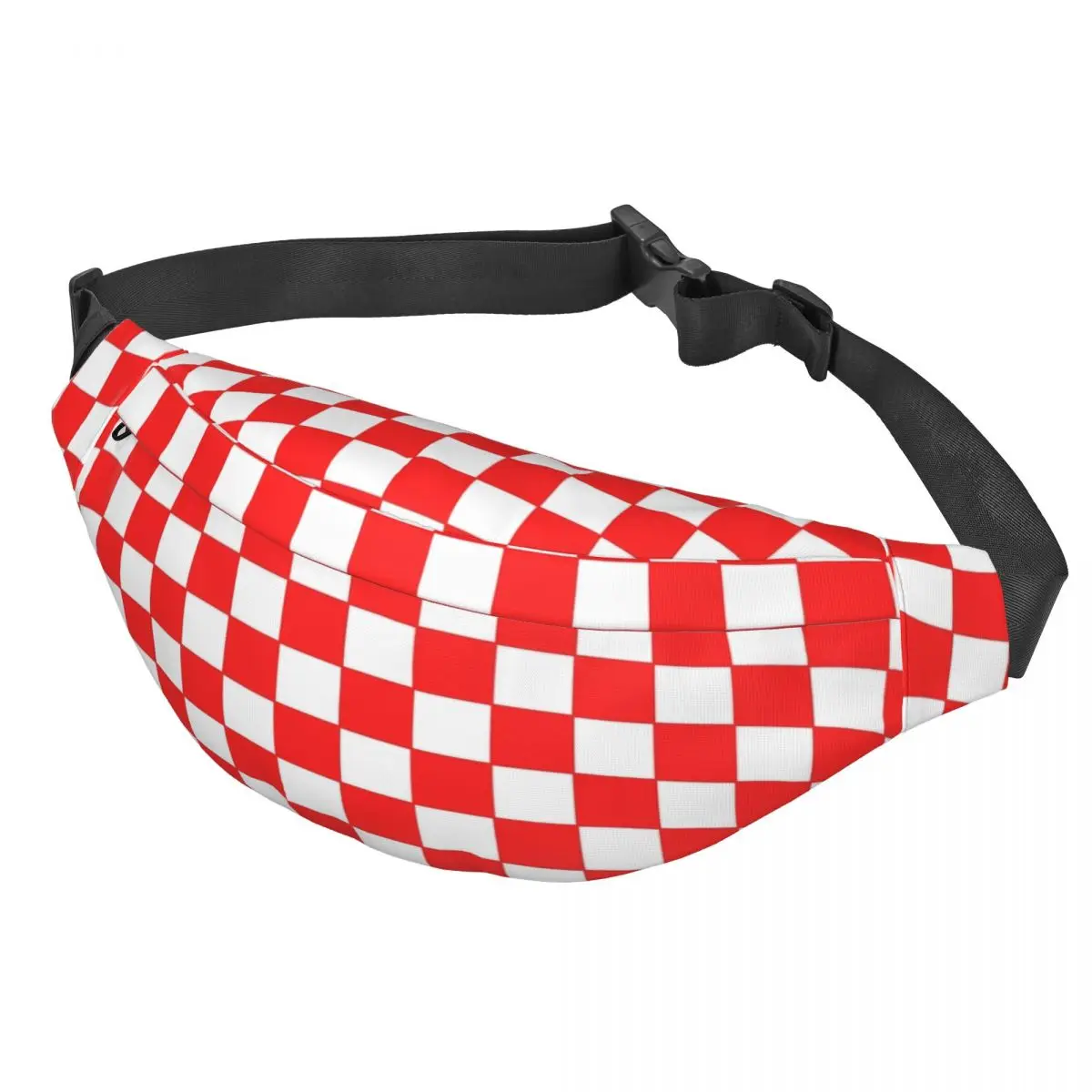 Custom Checkerboard Colorful Geometric Plaid Fanny Pack Women Men Fashion Sling Crossbody Waist Bag Running Phone Money Pouch