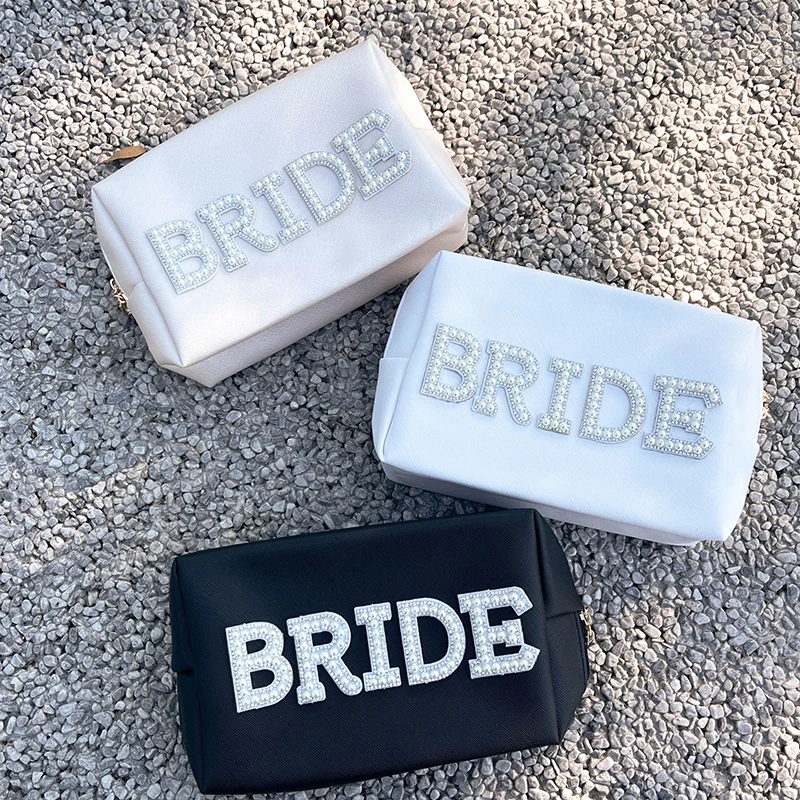 

Bride to be makeup Bag Bachelorette Hen Party bridal shower Beach pool Wedding Engagement Honeymoon decoration Future Mrs gift