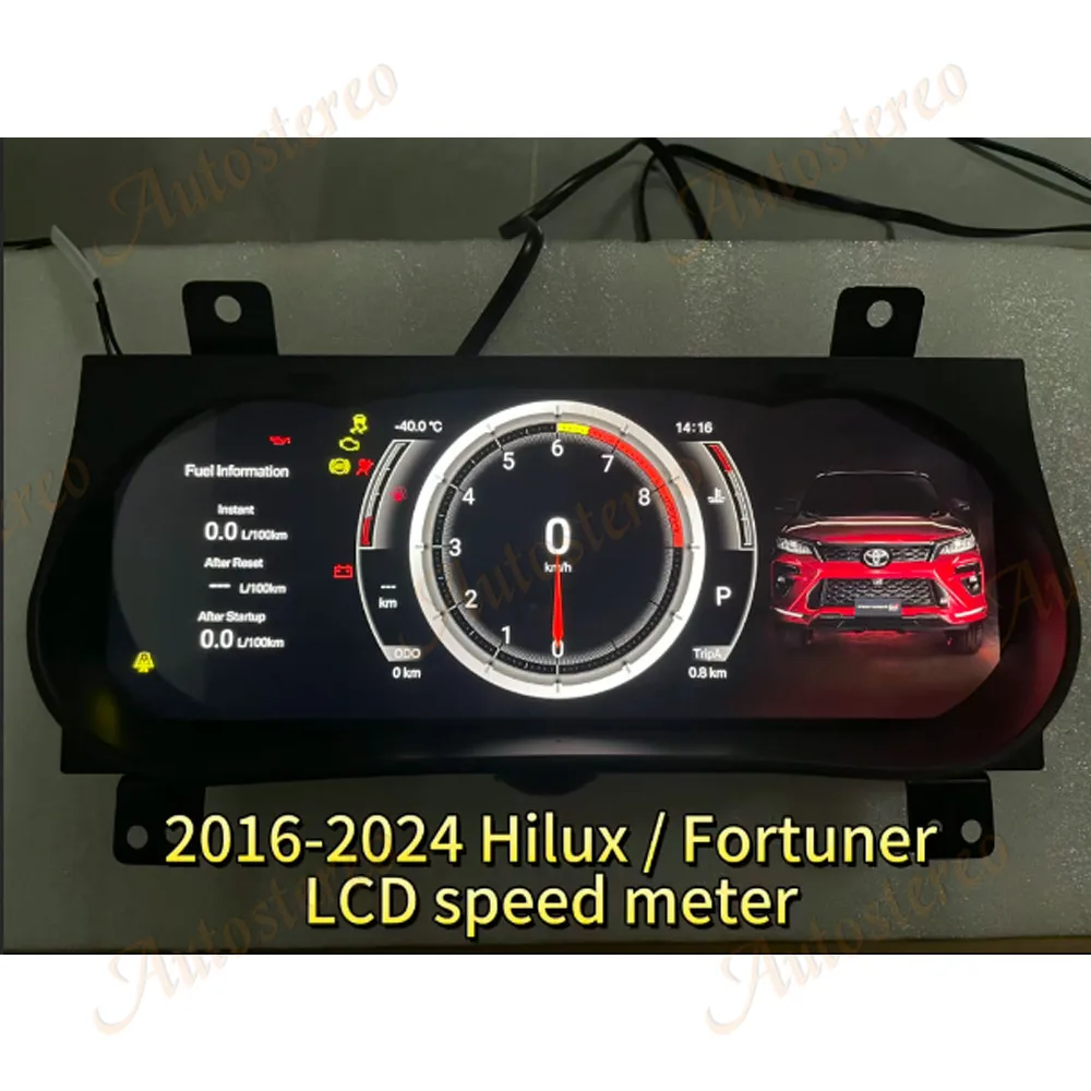 Update For Toyota Hilux Fortuner 2016-2024 Virtual Cockpit Digital Cluster Car Odometer Screen Dashboard LCD Speed Meter