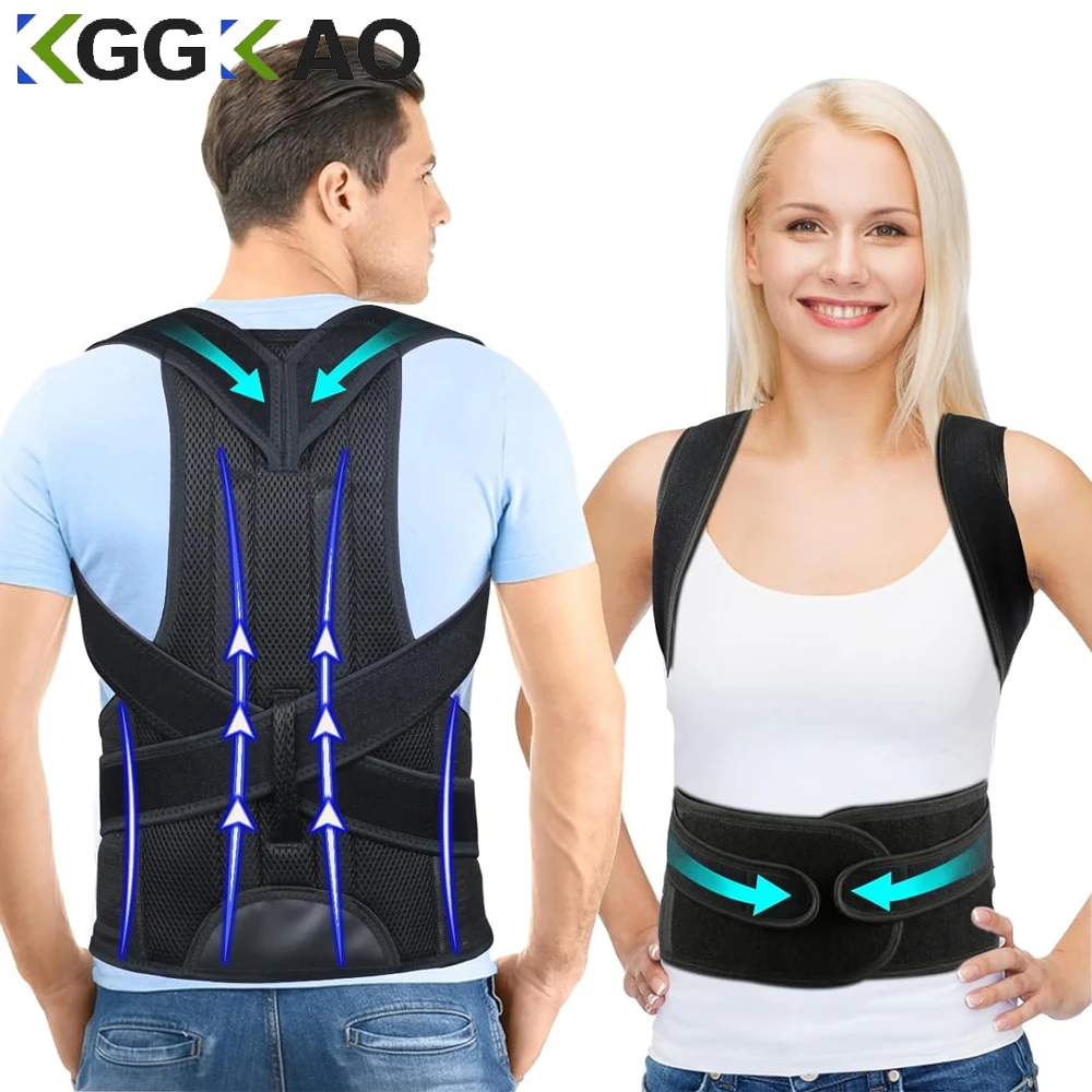 

Posture Corrector for Men & Women,Adjustable Full Back Support Straightener for Hunchback,Lower Back brace to Relieve Back Pain