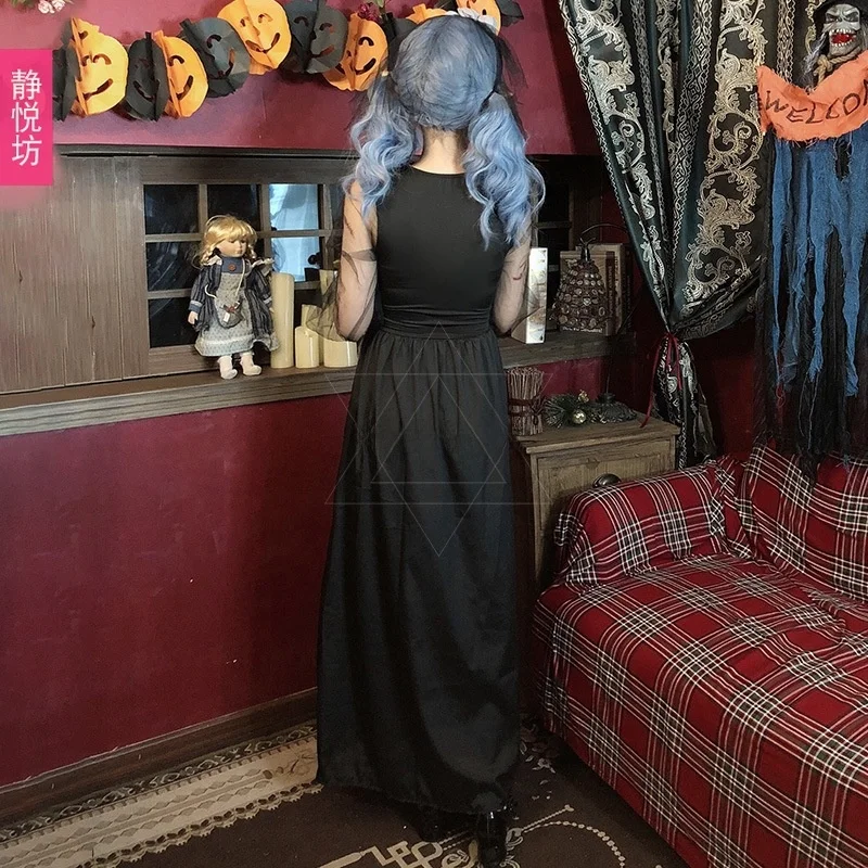 K gothique Devili sorcière longue Dr loween Costume femme Sle terreur mariée squelette Zombie tenue ethnique scène Costume