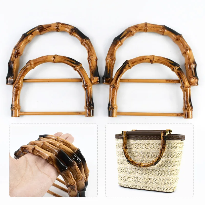 2/4/10Pcs 10.5/12cm Plastic Faux Bamboo Bag Handle for Women Handbags Woven-bag Purse Frame DIY Replace Handles Bags Accessories