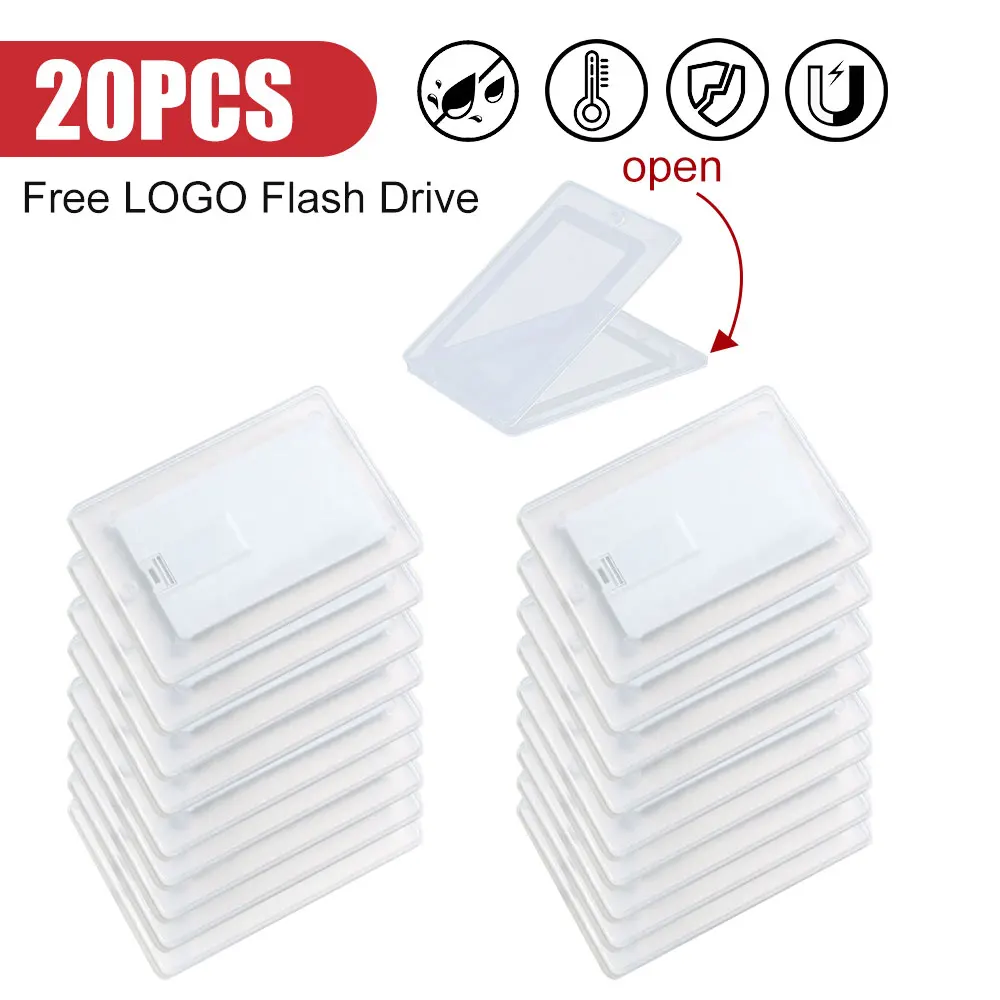 

20 PCS/LOT USB Credit Card 2.0 Pendrive 1GB 2GB 4GB 8GB 16GB 32GB 64GB 128GB Memorias Cle Memory USB Stick Business Card Usb