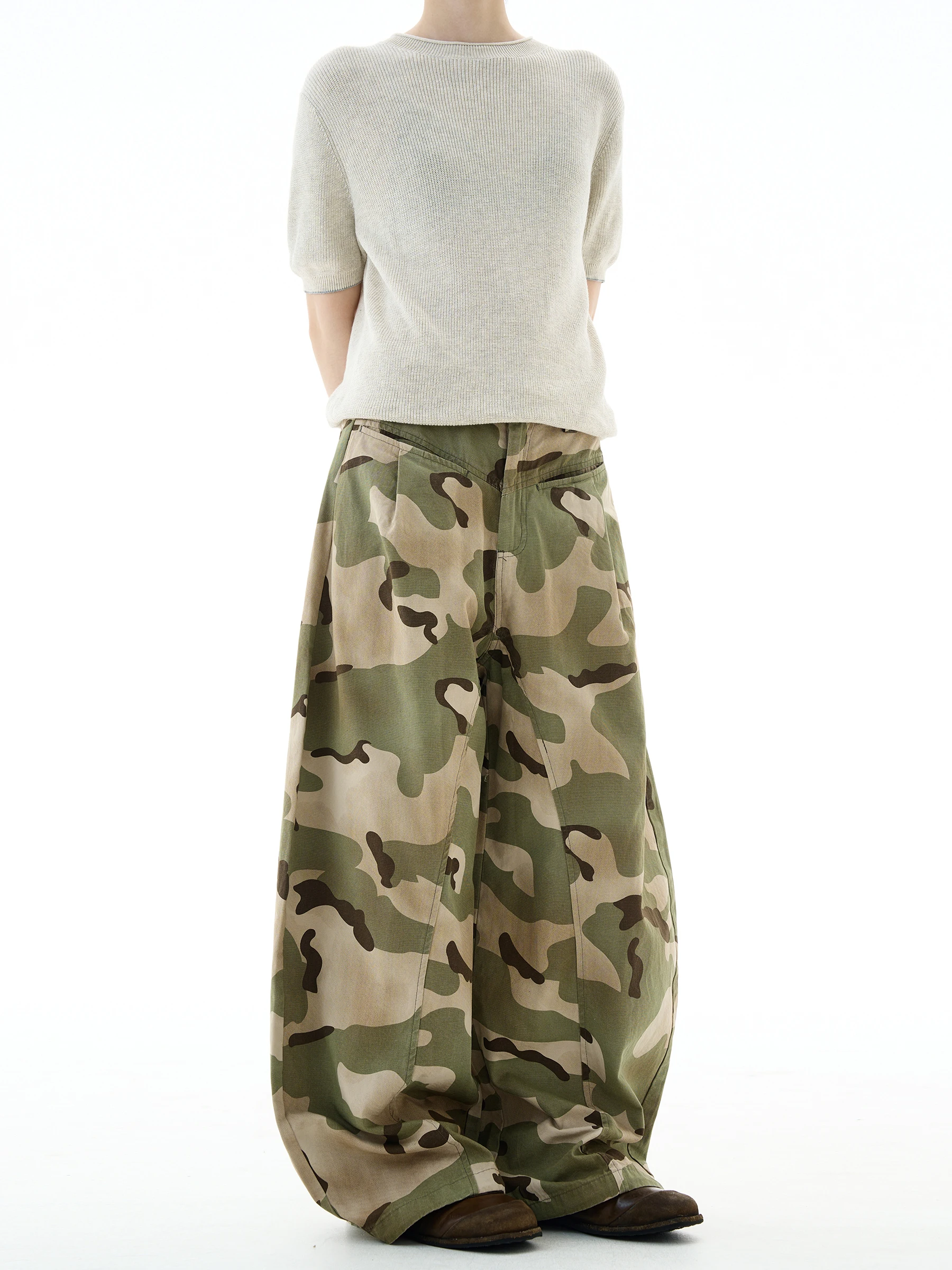 

Винтажные повседневные брюки MADWITCH с камуфляжным ножом, свободные мужские и женские брюки в стиле ретро, рабочая одежда, уличный дизайн, Sensation