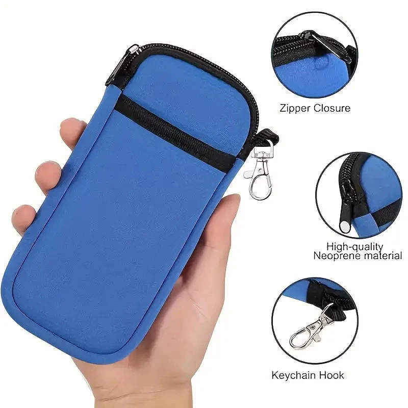Portable Zippered Soft Eyeglass Case Sunglasses storage bag with hanging buckle Zipper glasses case Protective glasses storage c image 4
