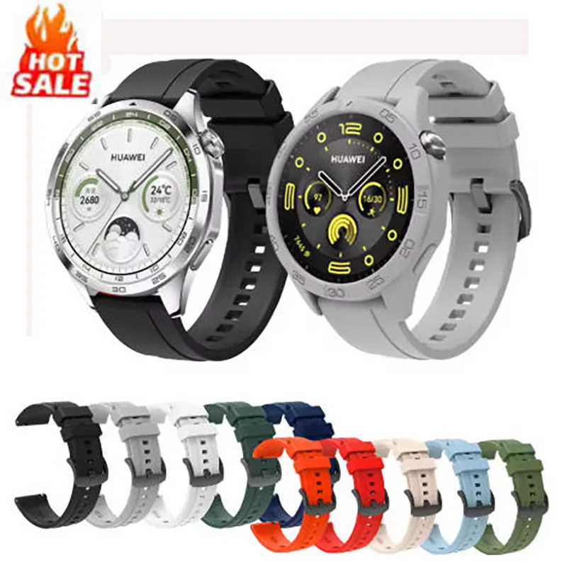 

22mm Sports Watchband For Huawei Watch4/4Pro/Amazfit GTR 4 Silicone Replace Strap Wristband Set Smart Watch Adjustable Bracelet
