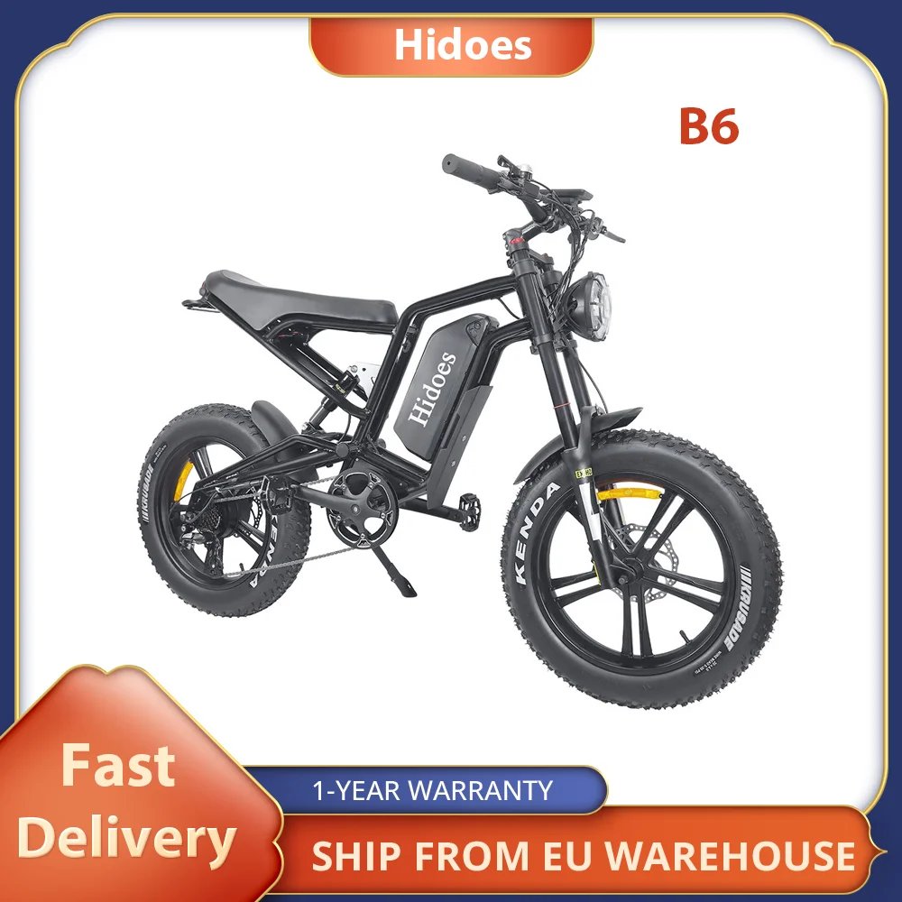 Hidoes B6 All-terrain Electric Bike 1200W High Speed Motor 48V 17.5Ah Battery  20'' Off-road Tire, 60 km/h Dual Oil Disc Brakes