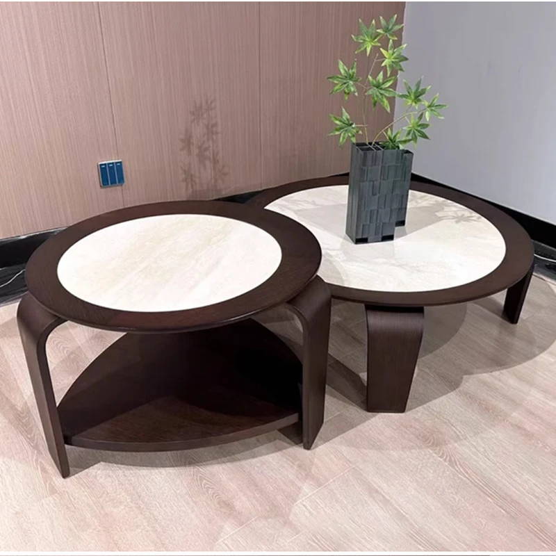

Japanese Style Rock Slab Coffee Tables Nordic Creative Solid Wood Living Room Coffee Table Set Designer Home Furniture FYCT