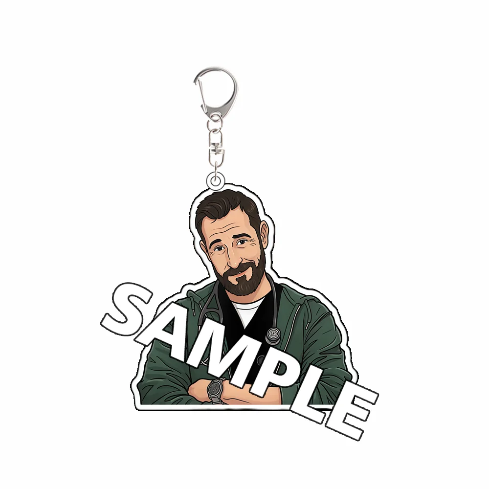 For Popular TV Drama The Pitt Peripheral 5cm Acrylic Keychain Dr.Michael Frank Trinity Dennis Decoration Pendant Creativity Gift