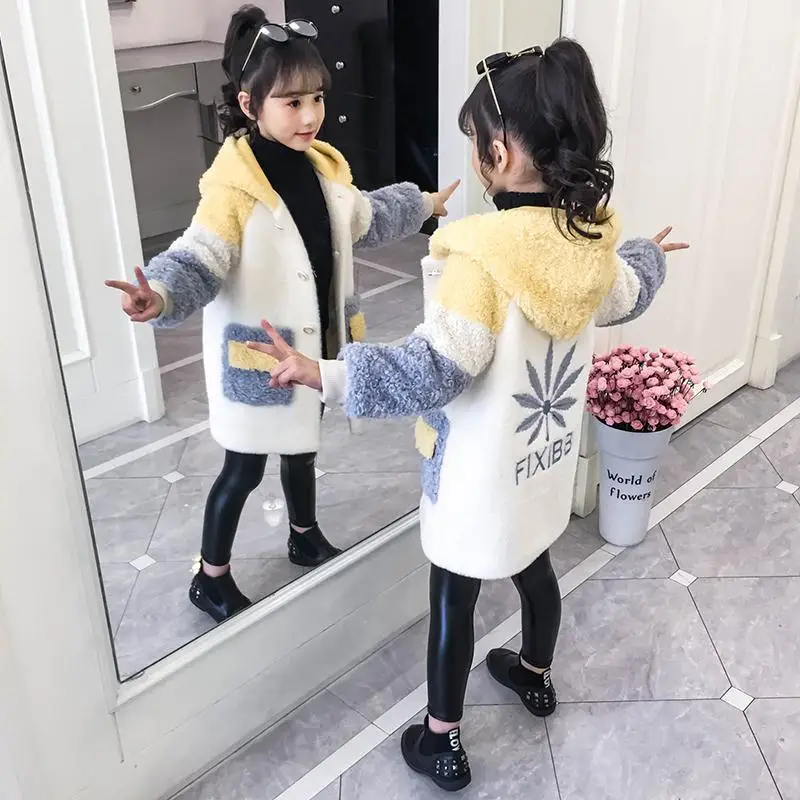 Ragazze bambini cappotto giacca soprabito cotone 2022 elegante caldo addensare velluto inverno adolescente Plus Size abbigliamento per bambini