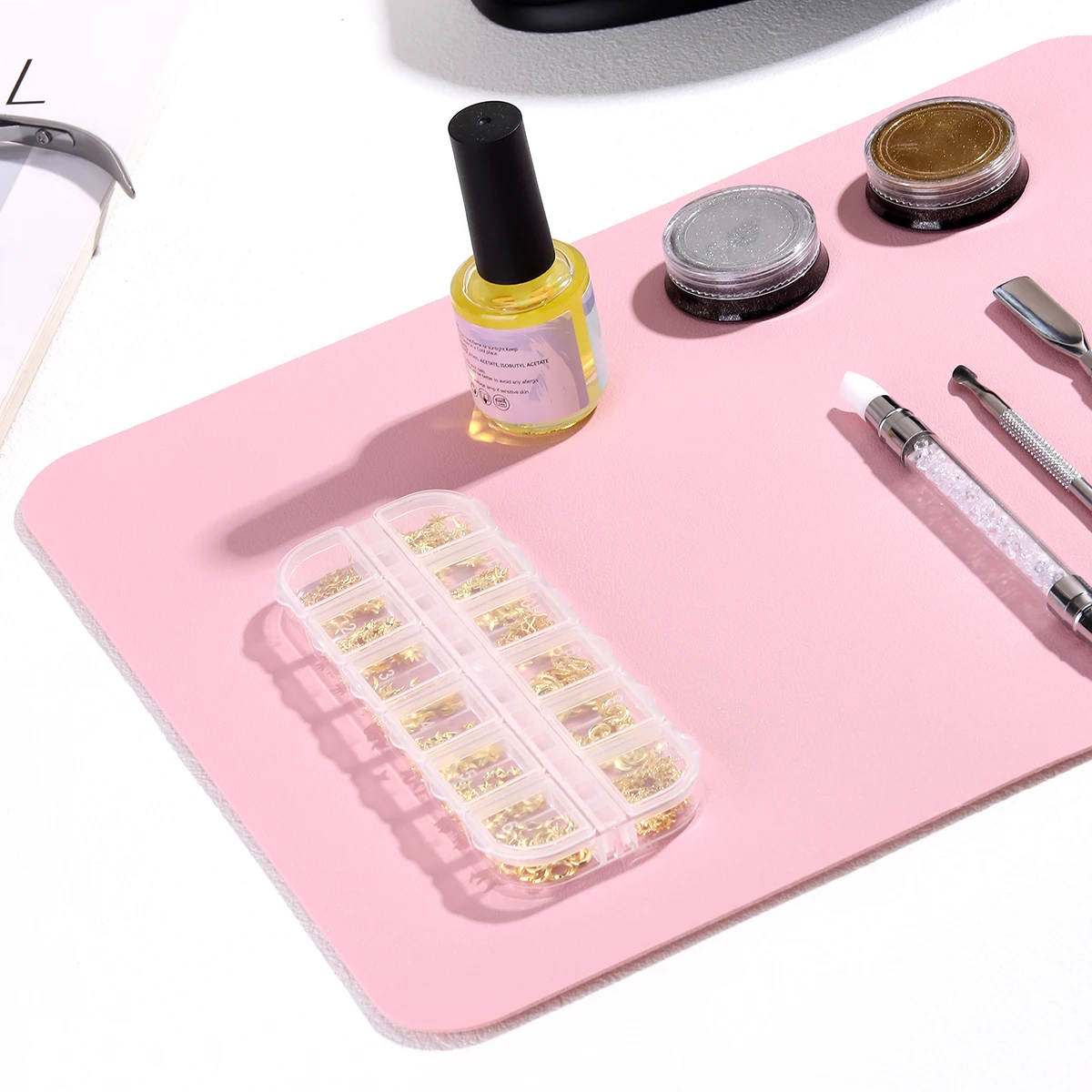 24*30cm Nail Art Table Mat, Fo - Leatherwork Desk ulasan dan harga