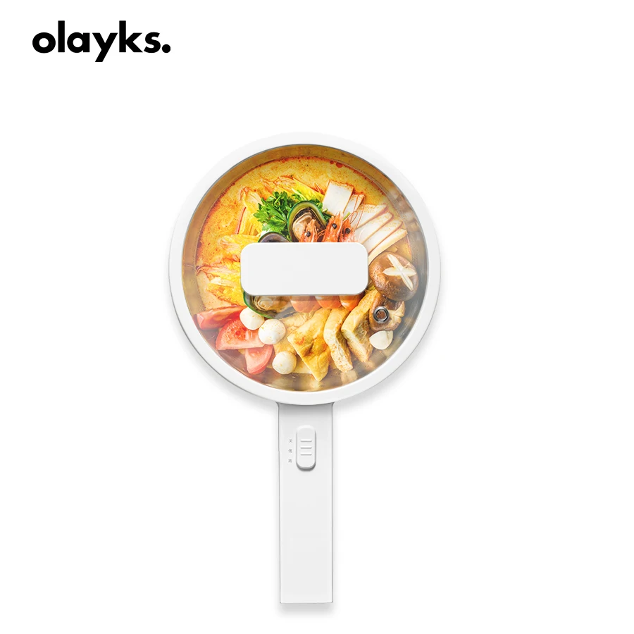 Olayks Electric Cooker Multi functional Household Small Electric Cooker Noodle Cooking Electric Hot Pot Frying Pot