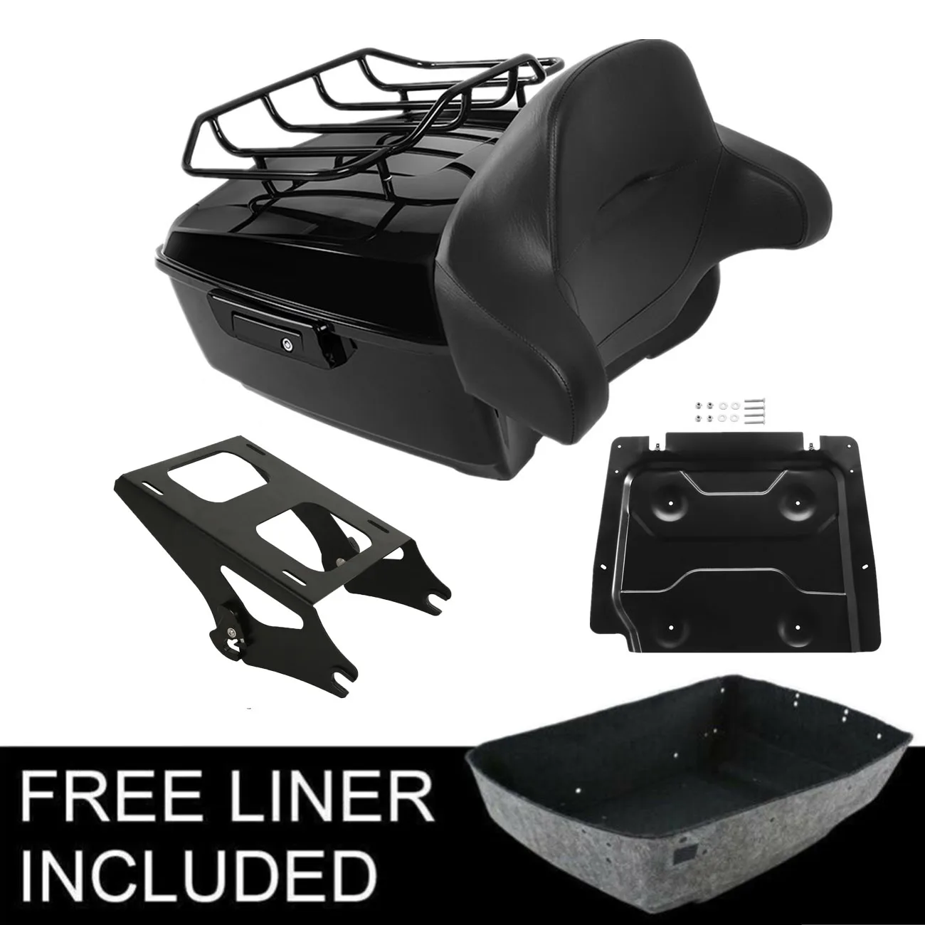 Bagażnik King Trunk 2 Up Mount Rack do motocykli Harley Street Glide Road King CVO Special 2014-2023
