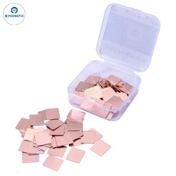 100pcs DIY Copper Slice Radiator 12.4x14x0.1mm Copper Shim Heatsink thermal Pad for Mobile Phone GPU VGA Chip Copper Heat sink