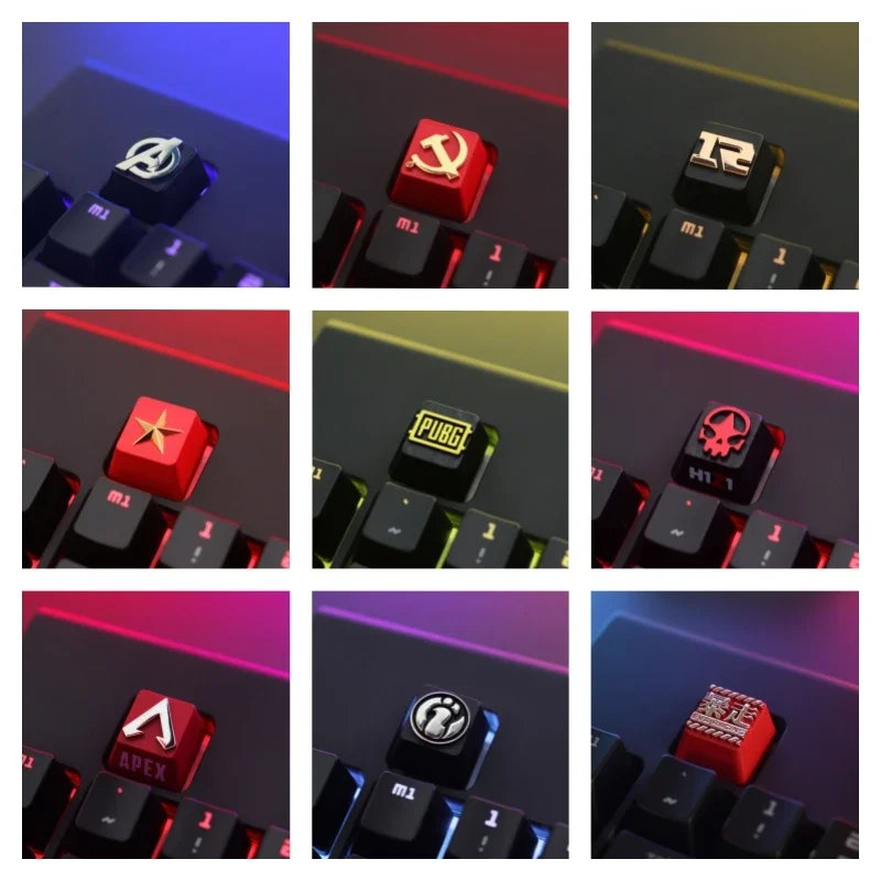 Keystone Keycap Zinc Aluminium Alloy Key Cap  R4 Height Stereoscopic relief Keycap For APEX PUBG IG RNG