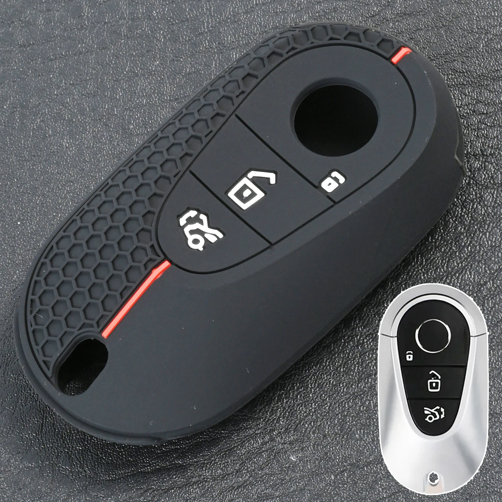 3 Button Silicone Key Ring Case Cover Shell Holder For Mercedes Benz E G A Class W223 C EQS580 S350 EQS Maybach S 2020 2021 2022