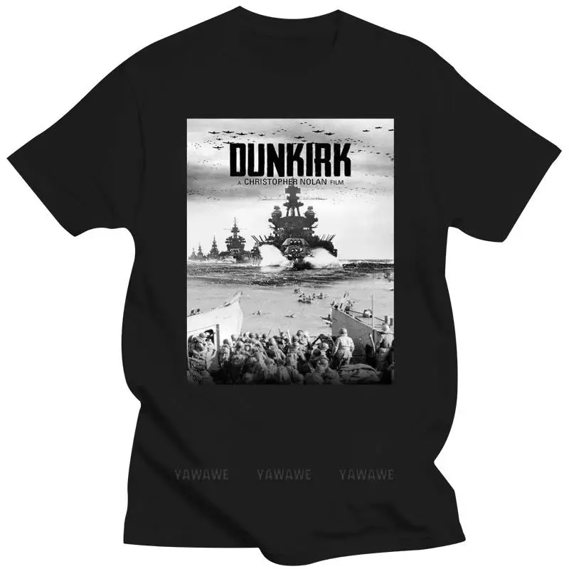 male Classic vintage tee-shirt fashion top DUNKIRK T SHIRT 4k bluray poster tee SMALL MEDIUM LARGE  XL unisex casual t-shirts