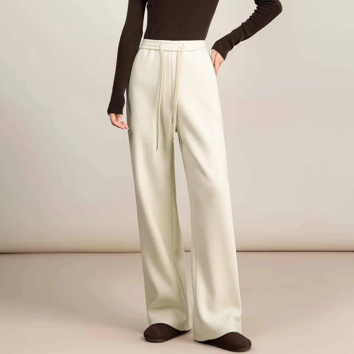 

Женские зимние джинсы с высокой талией, прямые, широкие, свободного кроя, на флисовой подкладке из модала и шерсти, повседневные