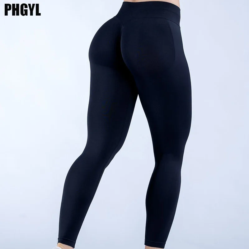 

Женские спортивные леггинсы PHGYL Impact с низкой талией, облегающие, однотонные, для фитнеса и йоги