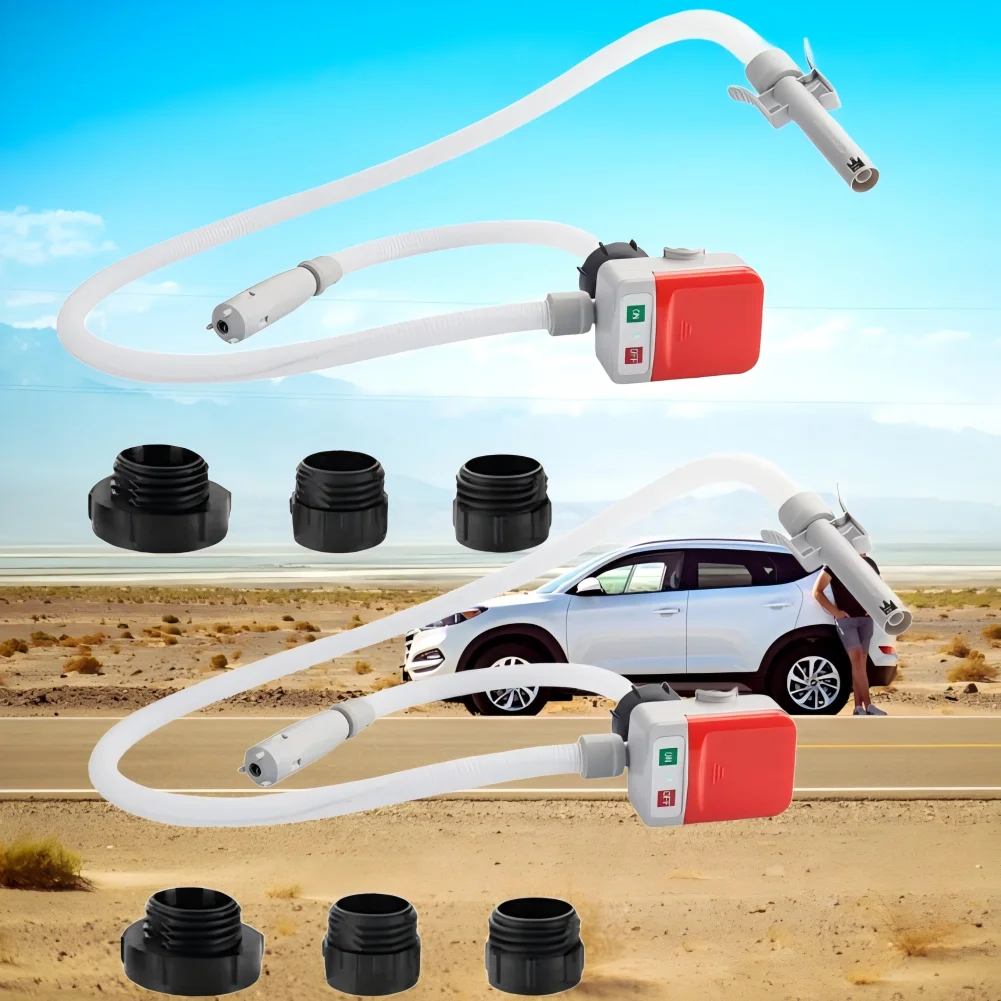 

Fuel Transfer Pump with Auto-stop Sensor 2.4GPM 51" Hose Transfer Pump Battery Powered with 4 Tank Adapter Portable Liquid Pump