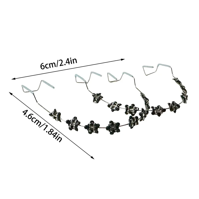 1 زوج الملونة وهمية الأقواس أدوات طب الأسنان مع الأسلاك المعدنية كتيفة معدنية تقويم الأسنان روابط الأوعية الدموية الجمال الصحة Grillz الأسنان #6