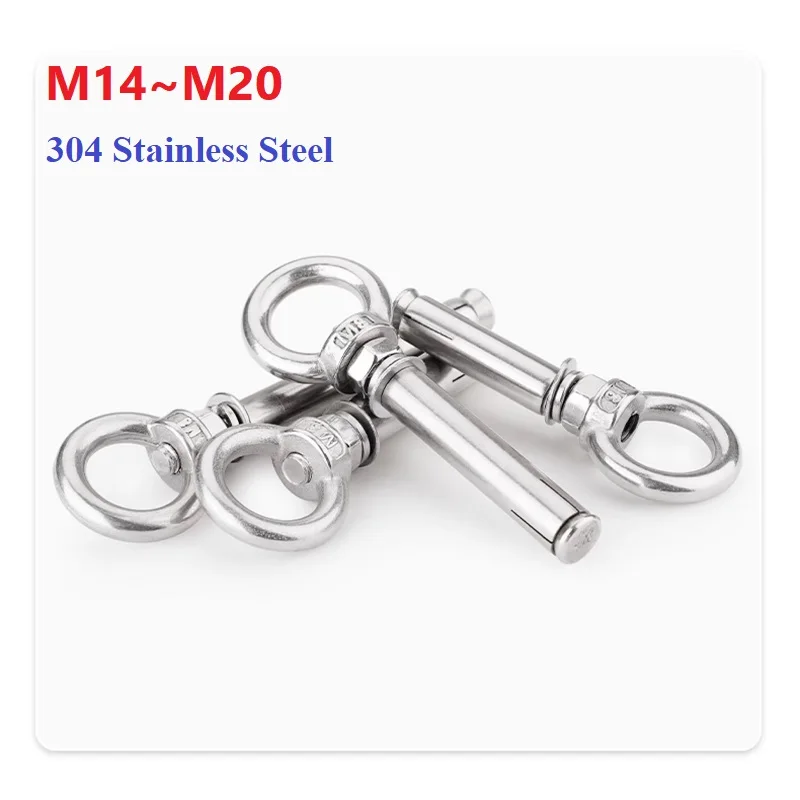 Wall Expansion Bolts 80-300mm Length With Rings and Eye Screws For Durable Anchoring Premium 304 Stainless Steel